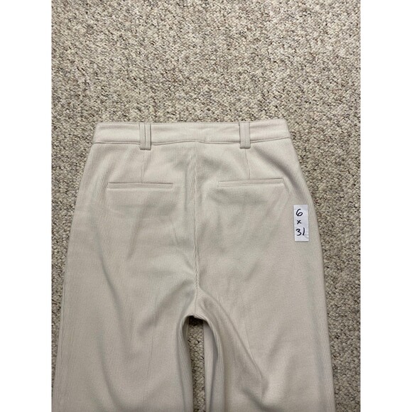 Joie 70's Vibe Soft Corduroy High Rise Patch Pocket Flare Leg Pants Off White 6 - Picture 7 of 12